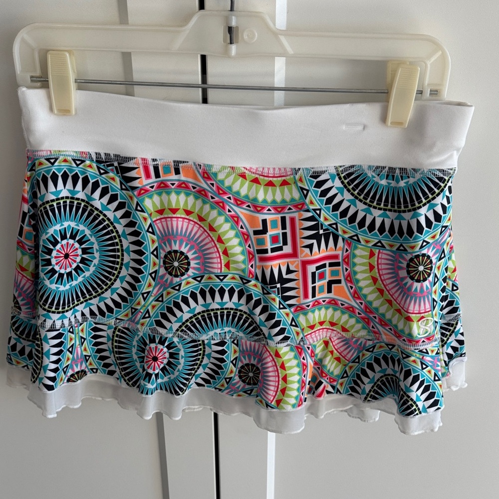 Geometric Patterned Mini Skirt - Multicolor